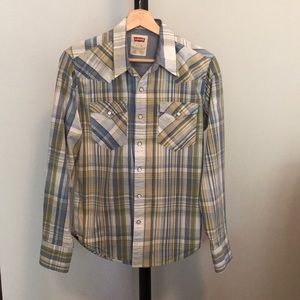 Levi's Plaid Barstow Western Shirt Pearl Snap